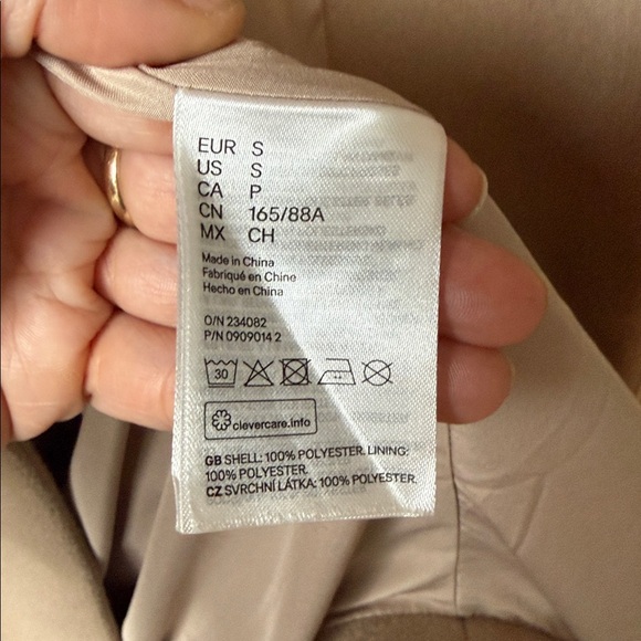 H&M Elegant Tan Wool Like Coat - Picture 3 of 6